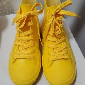 Yellow Lace Up Boots